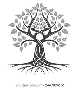 Tree of Life in dark and light grey