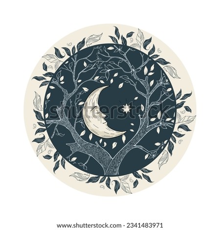 Tree of life, day and night, moon
