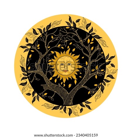 Tree of life, day and night, sun