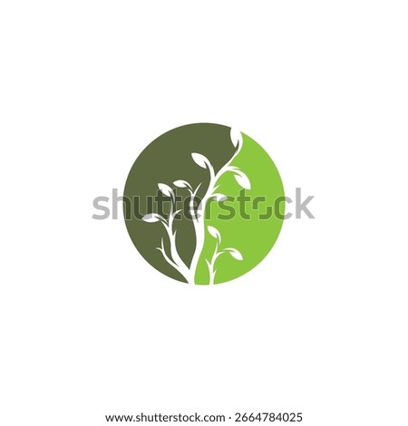 Tree of life emblem. Tree of knowledge symbol. Organic nature icon. Natural plant logo. Vector illustration.