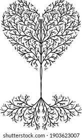 Vector de diseño de mano de árbol de vida