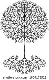 Vector de diseño de mano de árbol de vida