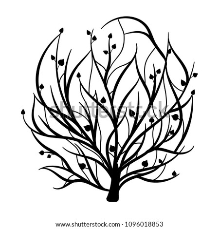 Tree of life in hand drawn style. For print, wall stickers and interior design. Vector illustration. Isolated on white