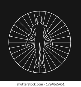 
The tree of life in the human body, magical symbol