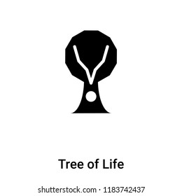 Tree of Life icon vector isolated on white background, logo concept of Tree of Life sign on transparent background, filled black symbol