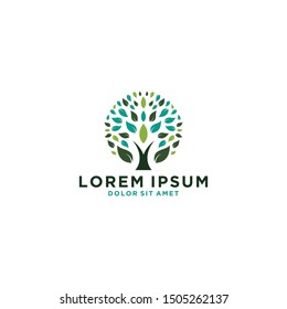 Tree of life logo design inspiration isolated on white background