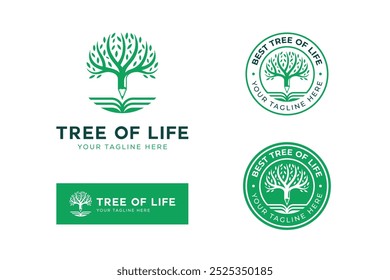 Plantilla de diseño de logotipo del árbol de la vida