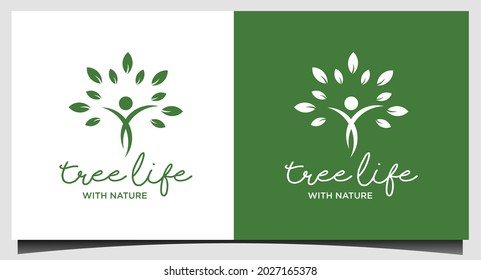 tree life logo design vector