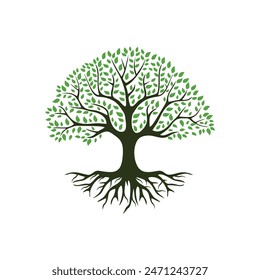 Tree of life logo design vector template