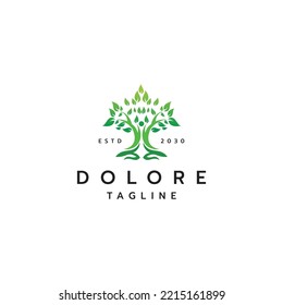 Tree life logo icon design template flat vector