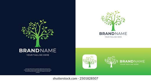 tree of life logo inspiration, nature plant tree symbol element.