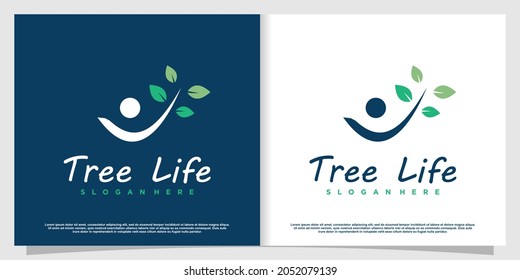 Tree life logo with modern human style Premium Vector part 1