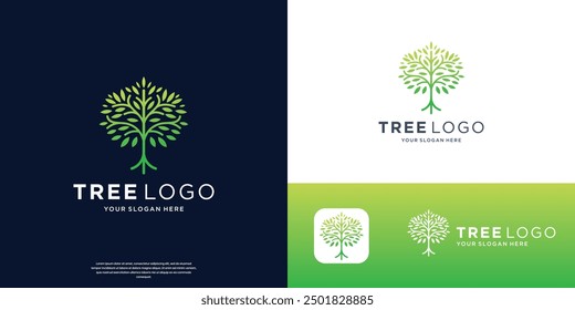 tree of life logo. Natural product plant, Botanical wellness spa signs.