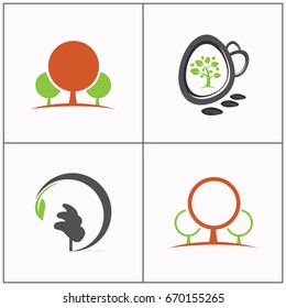 Tree for life logos, Spa, Zen, health vector logo.