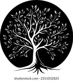 Tree of Life - Minimalist and Flat Logo - Vector illustration