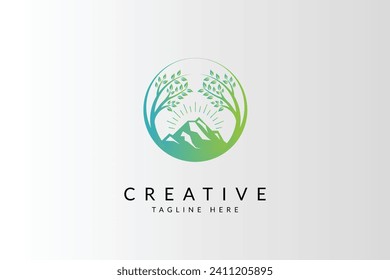 Tree of life nature healing logo design