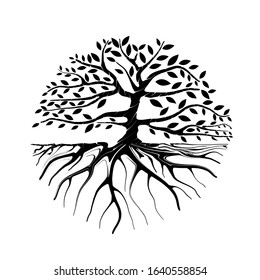Tree of Life, oak banyan leaf, and inspiration vector logo design illustration