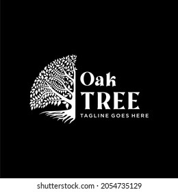 Tree of Life, oak banyan leaf and root seal emblem stamp logo design inspiration