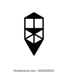 Tree of life. Outlined stroke vector icon with black-filled details.