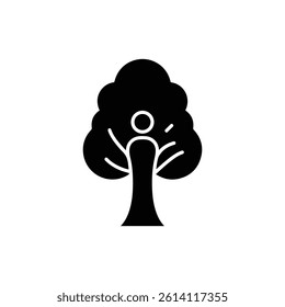 Tree of Life with Person Inside in Minimalistic Design