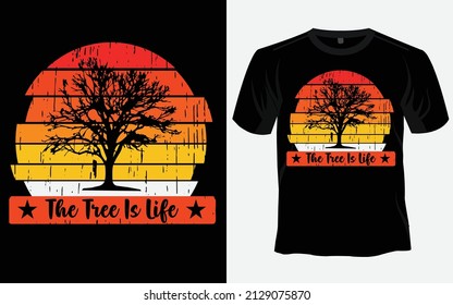 The Tree is Life Retro T-shirt design 