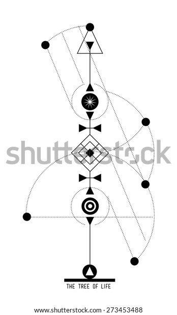 ユダヤ人のカバラの伝統の 生命の樹 の幾何学的シンボル 抽象的デザインエレメント ストックベクター画像 のベクター画像素材 ロイヤリティフリー