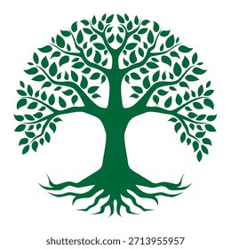 Tree of Life Silhouette Design. vector: Ideal for use as a tattoo, icon, web graphic design, and infographic concepts