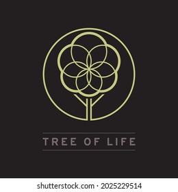 Tree of life simple abstract icon. Nature monogram. Vector illustration, EPS 10