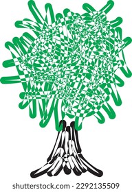 Tree of life, spiritual, sacred, ecological symbol. Symbol of growth and ecology. Vector graphics.