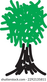 Tree of life, spiritual, sacred, ecological symbol. Symbol of growth and ecology. Vector graphics.