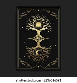 Tree of life with sun and moon ornament