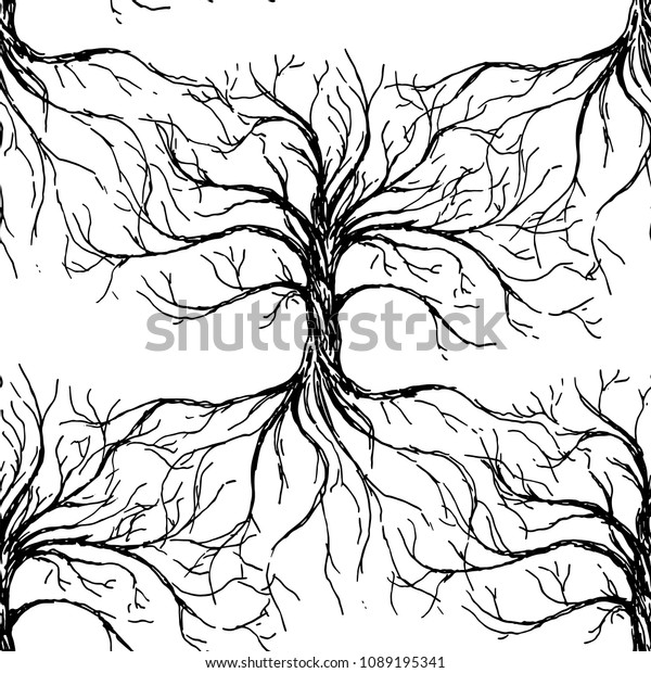 Tree Life Vector Seamless Pattern Tree Stock Vector Royalty Free 1089195341 Shutterstock 9630