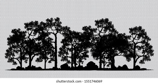 tree of life. Vector of Tree silhouette. red maple ,sugar maple, oak, poplar, green oak, birch, trees forest isolated on white background, Set 