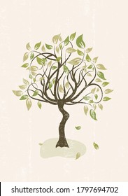 Tree of life wall art print family love symbol wall poster wedding gift tree nature mid century painting home decor