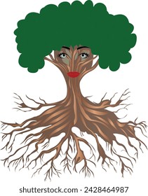 Árbol de la vida con la cara de una mujer