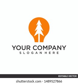 tree and light logo editable vector