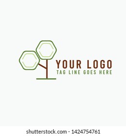 Tree line art concept. Simple and friendy