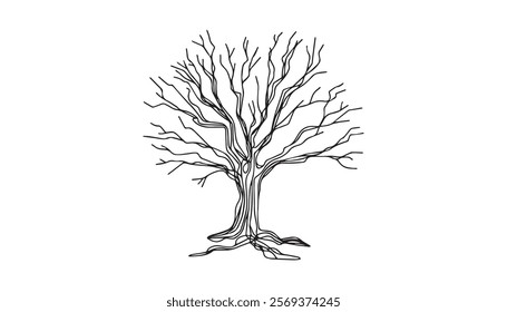 tree line art design illustration 