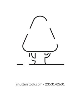 Tree in line art style, line vector icon. Forest, park and garden tree flat signs collection