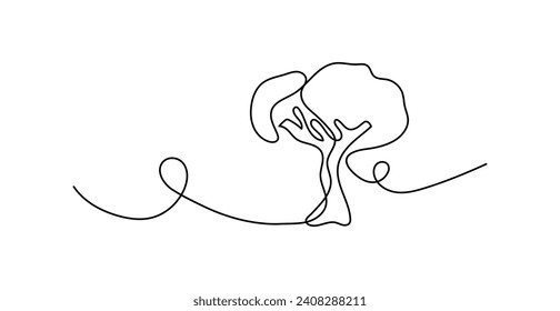 tree line art, vector best line icon.