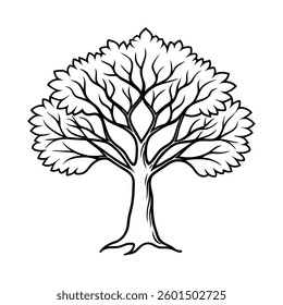 tree line art vector design 