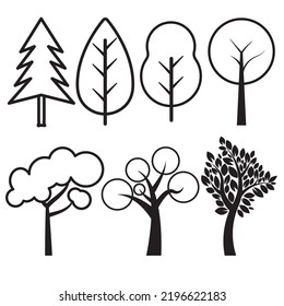Baum-Kunstvektorgrafik-Set