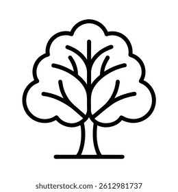 Tree line art  vector illustration.