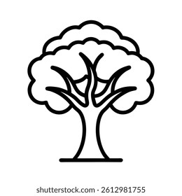 Tree line art  vector illustration.