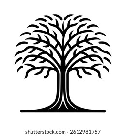 Tree line art  vector illustration.