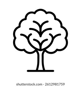 Tree line art  vector illustration.