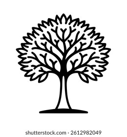 Tree line art  vector illustration.