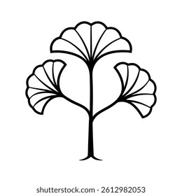 Tree line art  vector illustration.