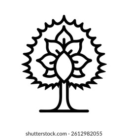 Tree line art  vector illustration.