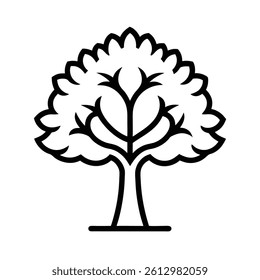 Tree line art  vector illustration.
